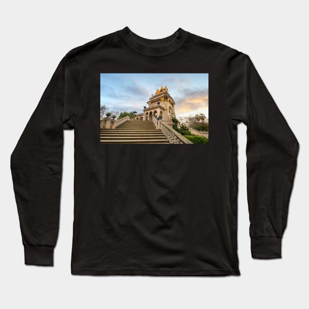 Cascada del Parc de la Ciutadella in Barcelona, Spain Long Sleeve T-Shirt by mitzobs